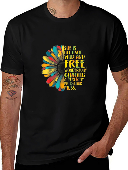 Wild & Free Sunflower Graphic Tee - Black