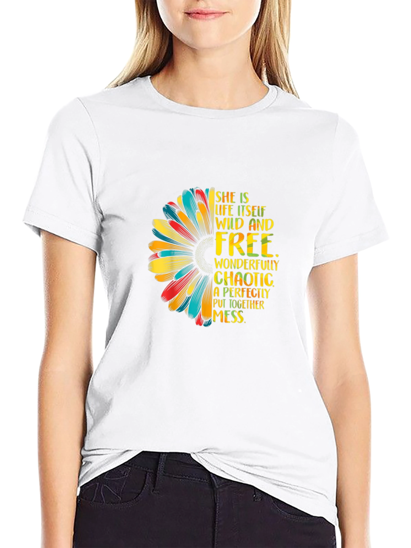 Wild & Free Sunflower Graphic Tee - Black