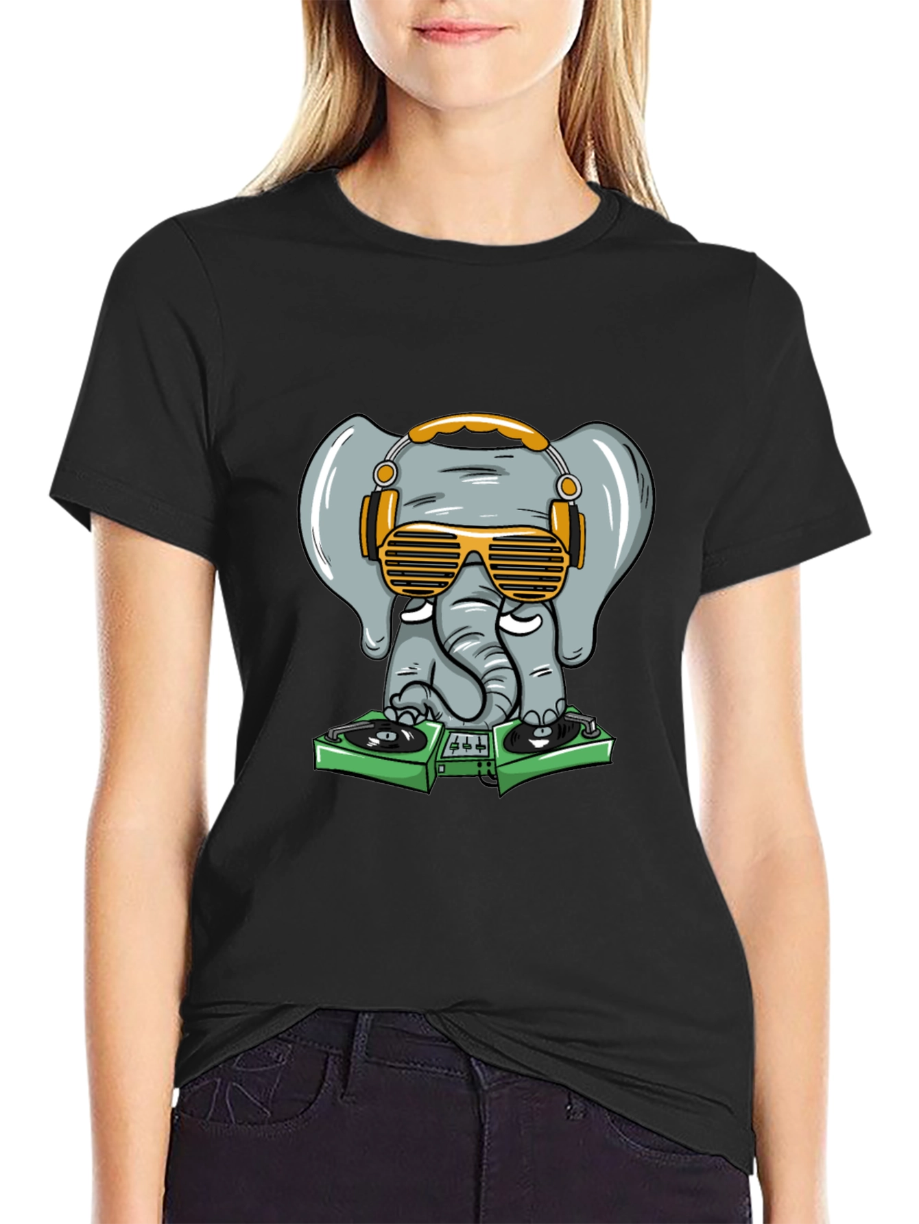 DJ Elephant Graphic Tee - Cool & Fun Design