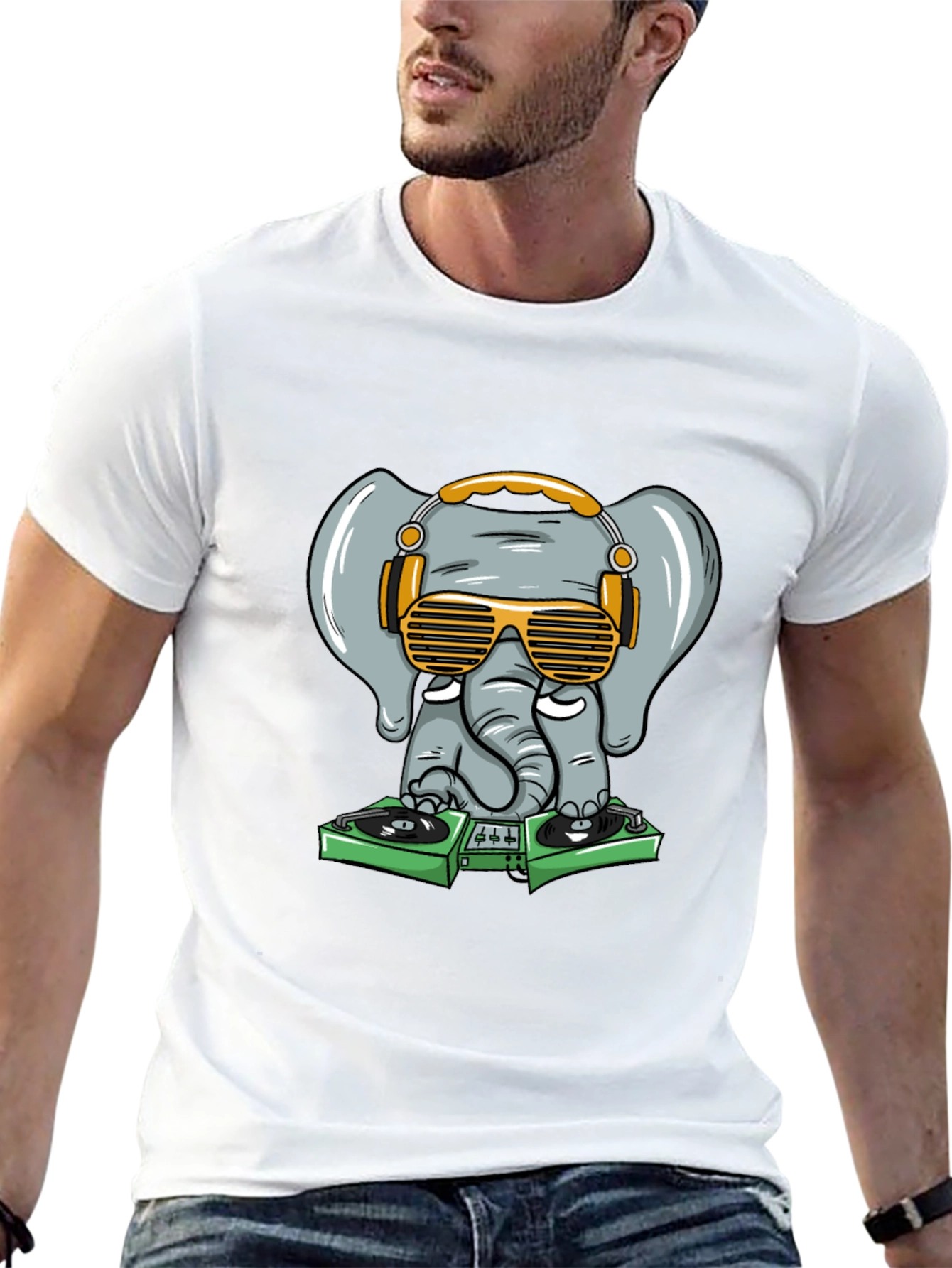 DJ Elephant Graphic Tee - Cool & Fun Design