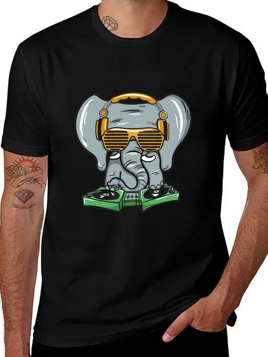 DJ Elephant Graphic Tee - Cool & Fun Design