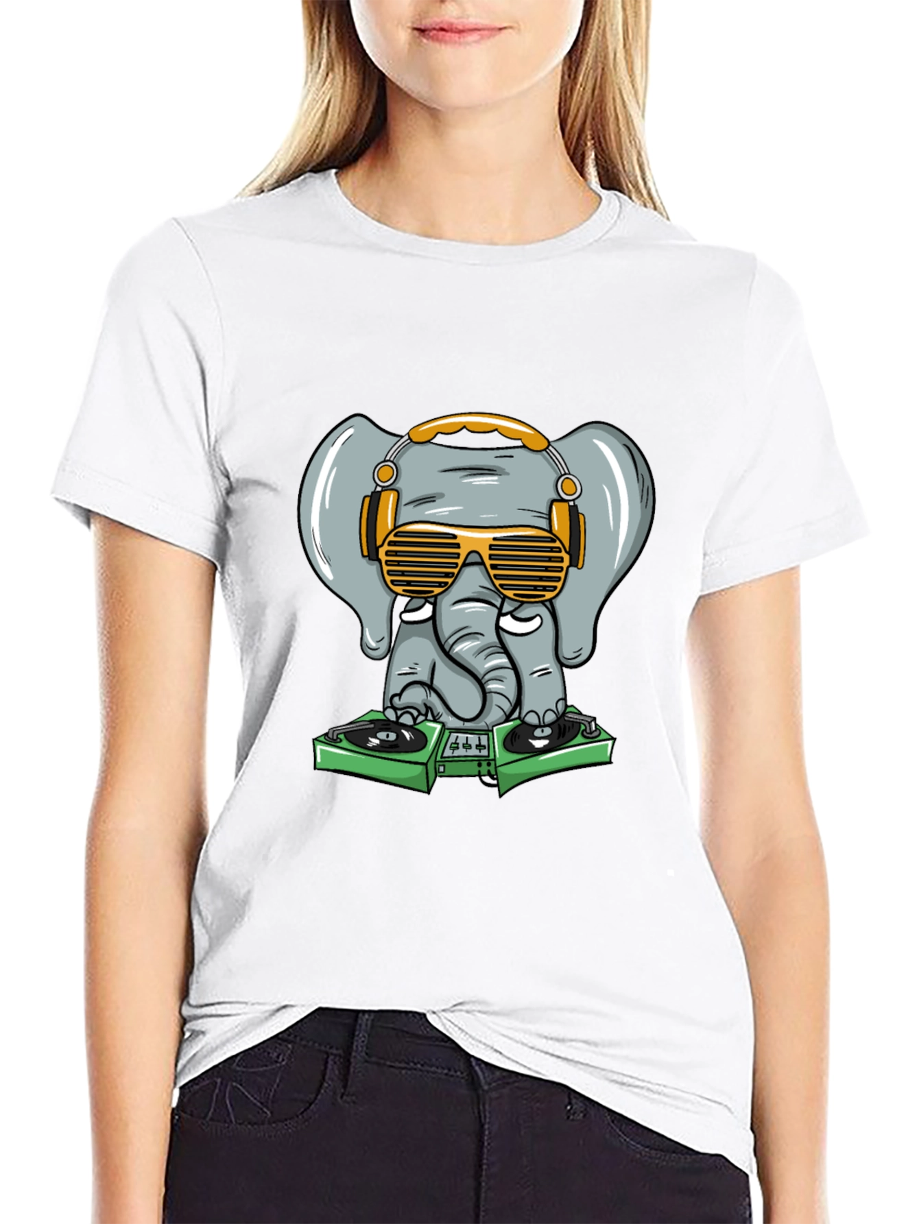 DJ Elephant Graphic Tee - Cool & Fun Design