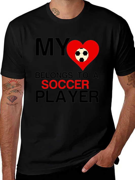 Soccer Lover Tee: My Heart Belongs To A Soccer Player Shirt