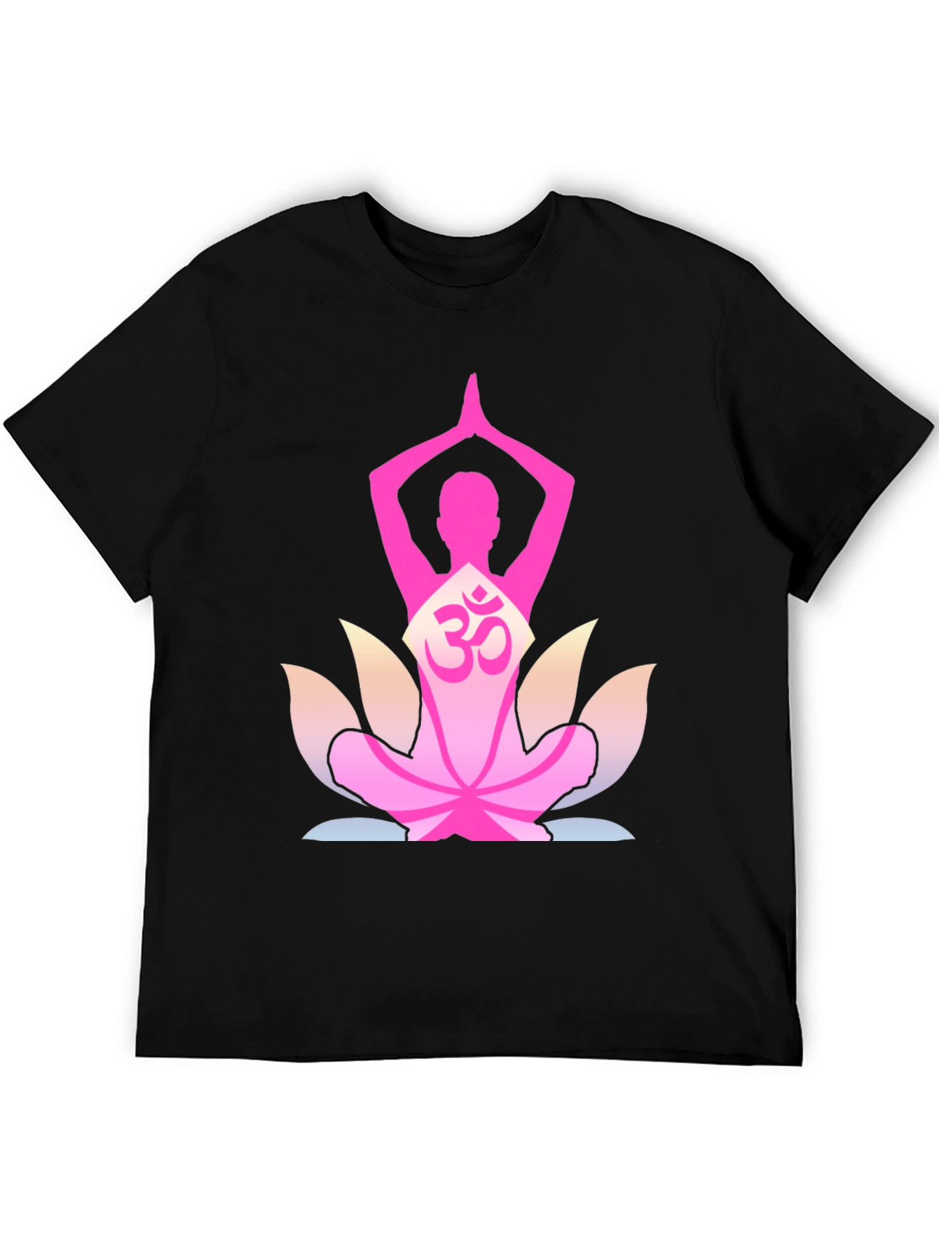 Yoga Om Lotus Flower T-Shirt - Black