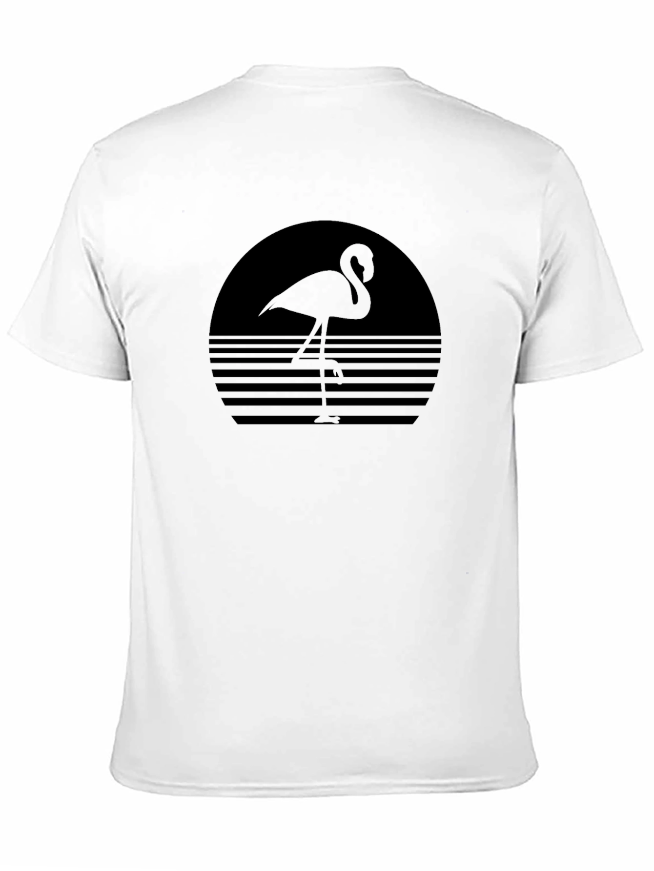 Retro Flamingo Graphic Tee - Black