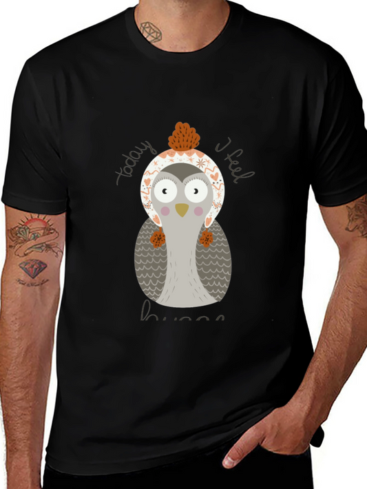 Cute Owl Graphic Tee - Today I Feel Hugs