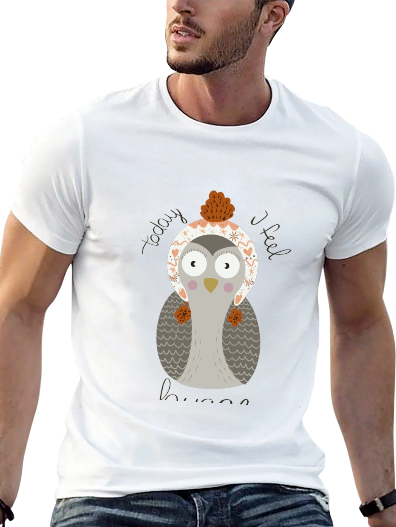 Cute Owl Graphic Tee - Today I Feel Hugs