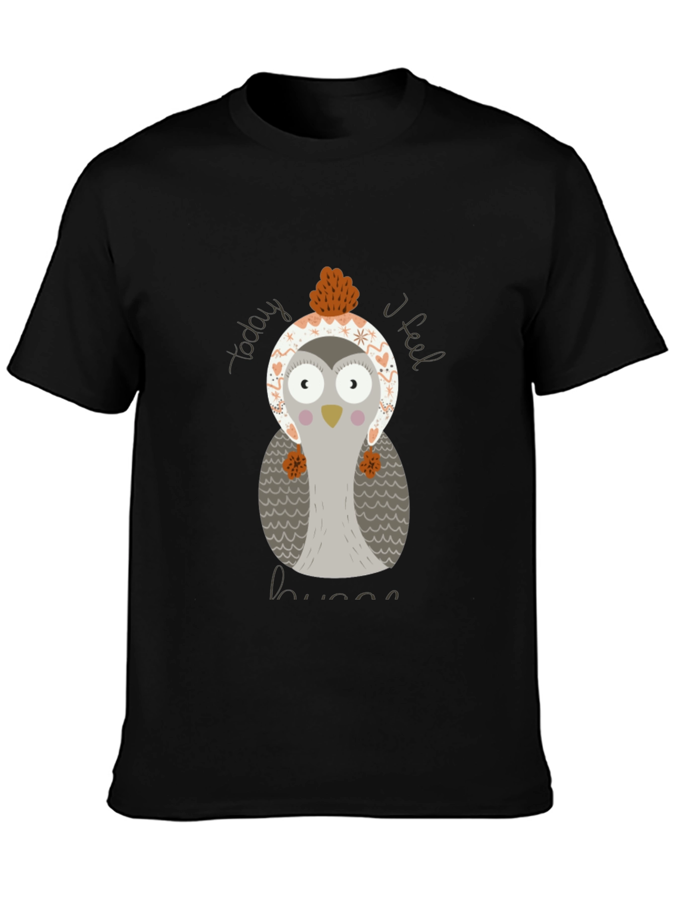 Cute Owl Graphic Tee - Today I Feel Hugs