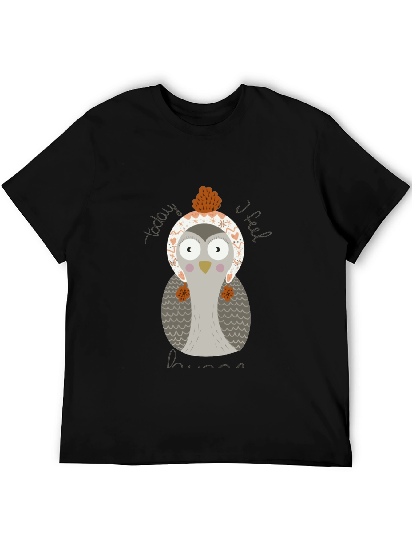 Cute Owl Graphic Tee - Today I Feel Hugs