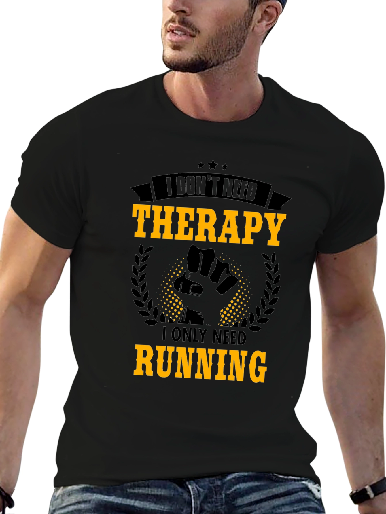 Running Therapy Graphic Tee - Black