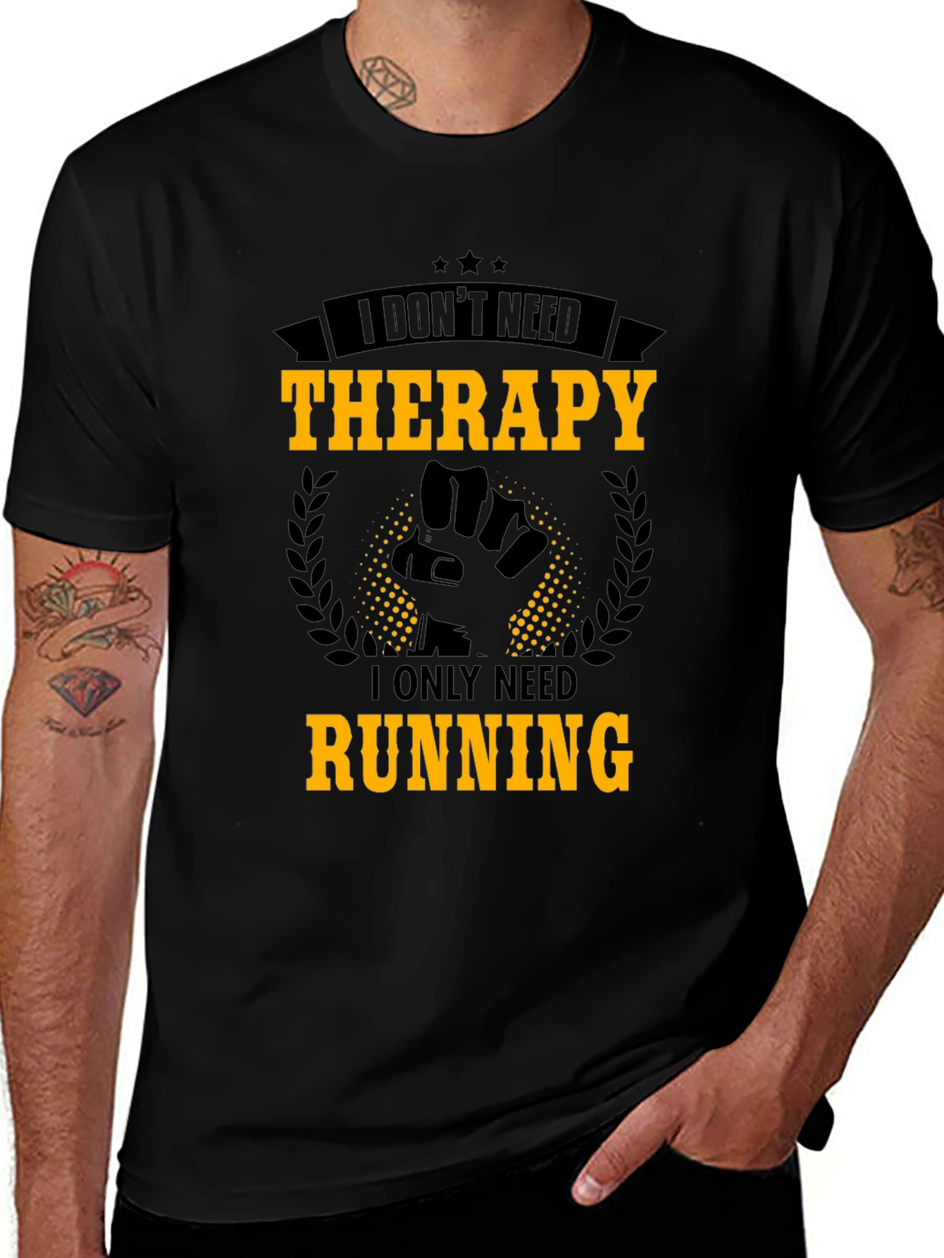 Running Therapy Graphic Tee - Black
