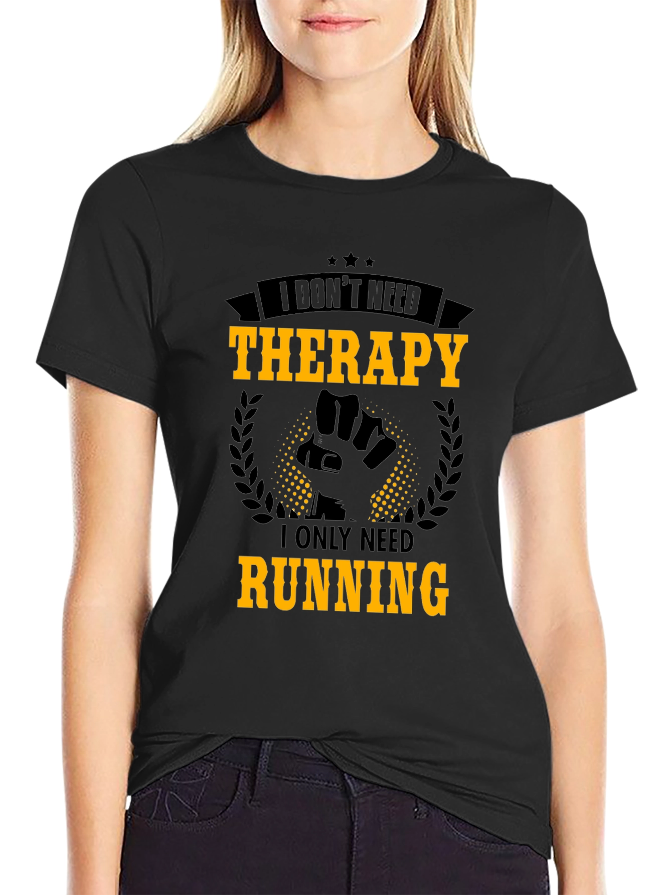 Running Therapy Graphic Tee - Black