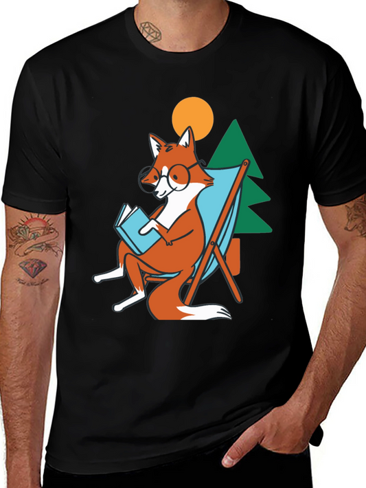 Relaxing Fox T-Shirt: Bookworm in Nature