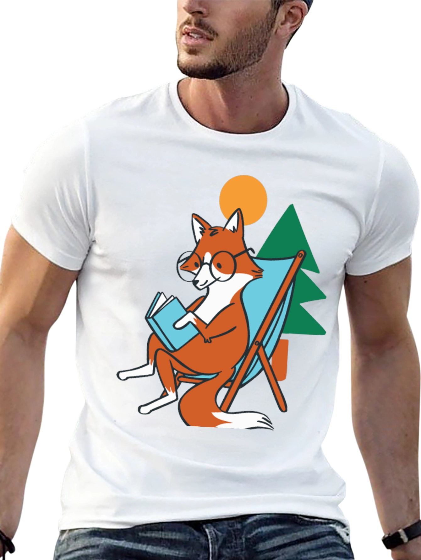 Relaxing Fox T-Shirt: Bookworm in Nature