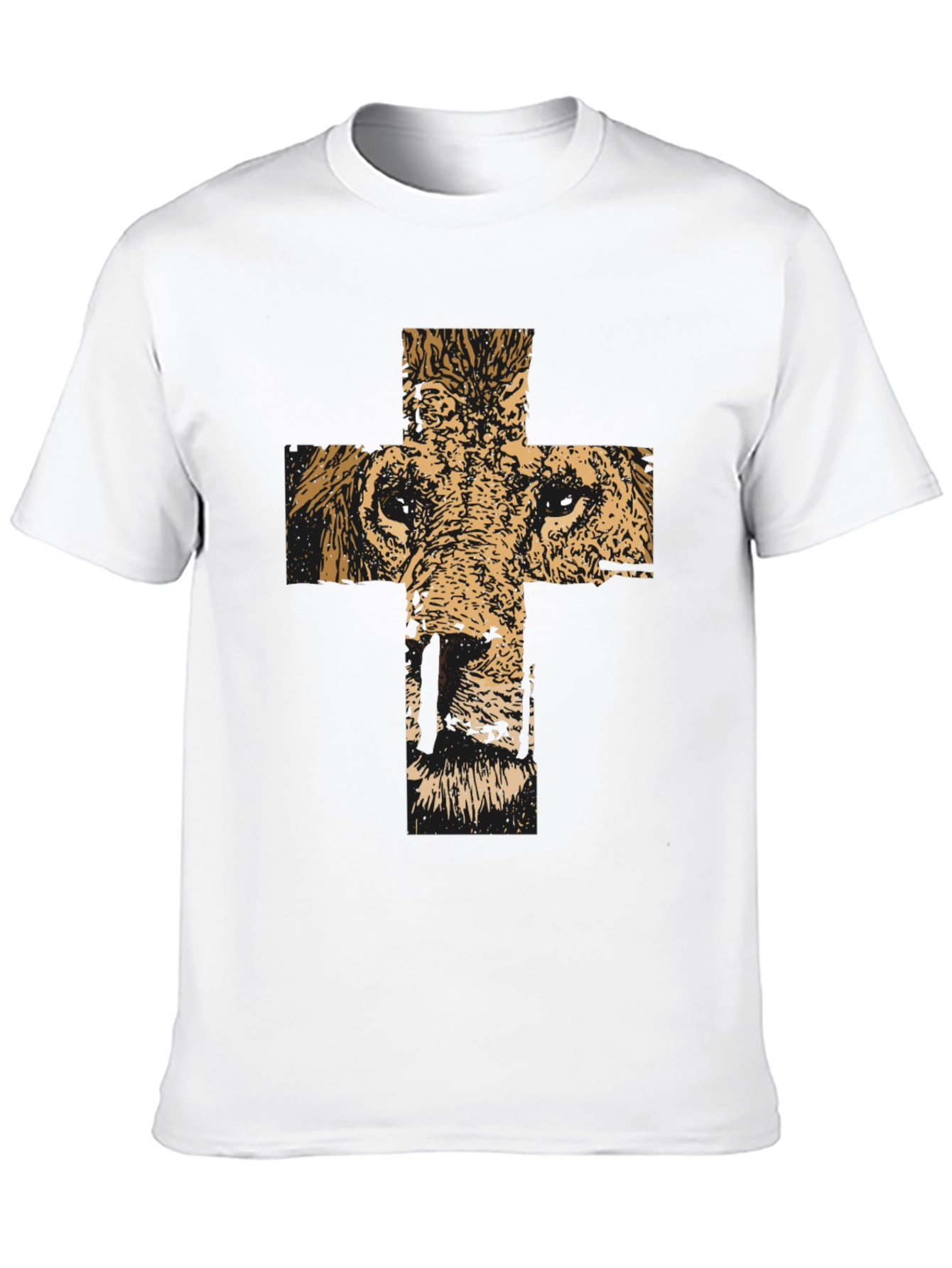 Lion Cross Graphic Black T-Shirt
