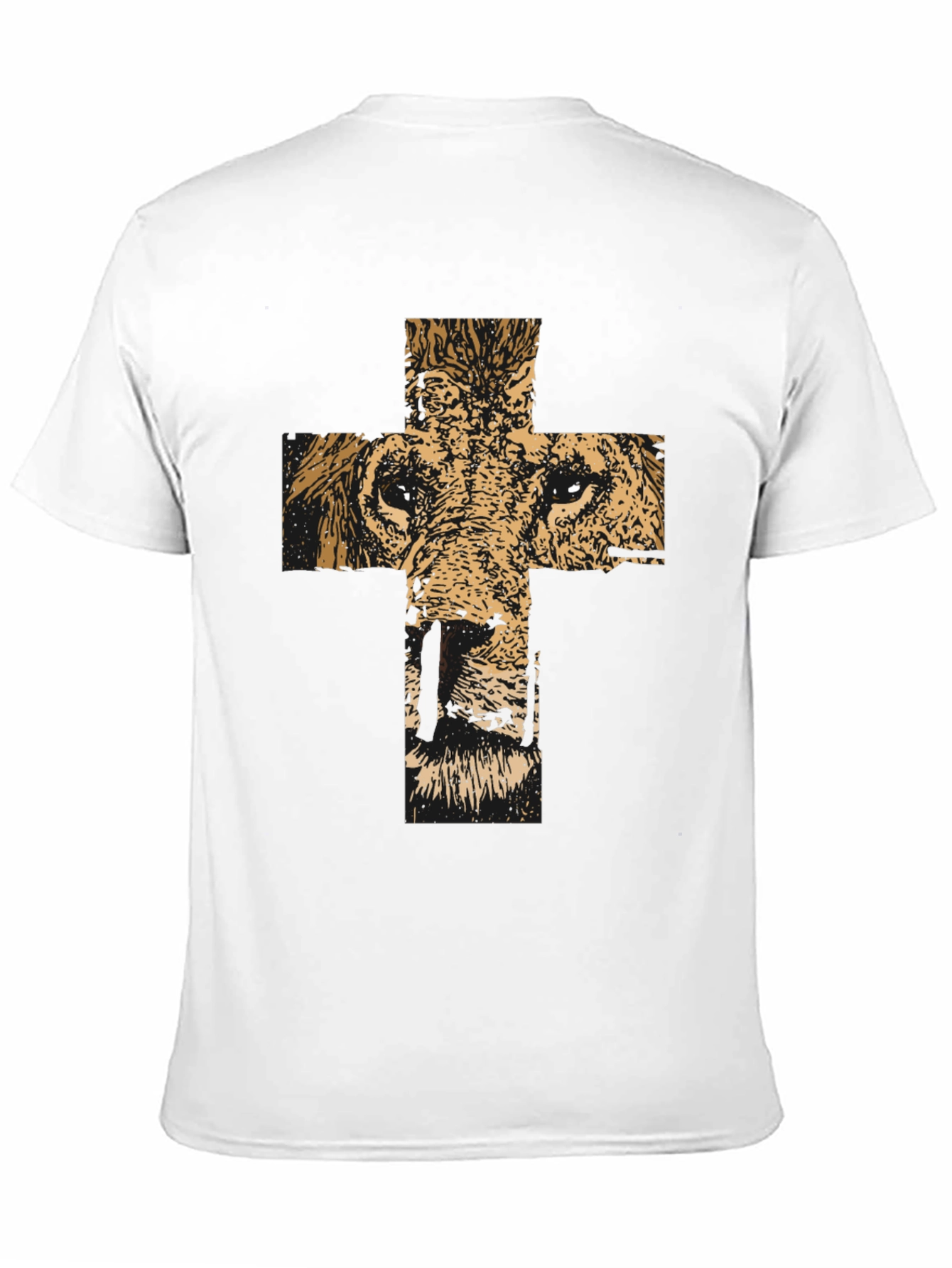 Lion Cross Graphic Black T-Shirt