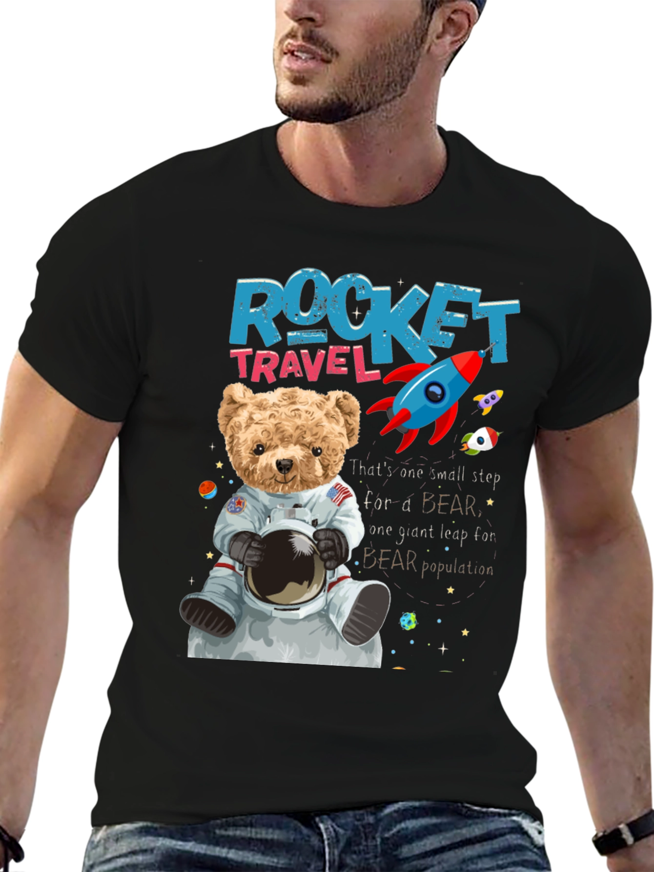 Rocket Travel Bear Astronaut T-Shirt