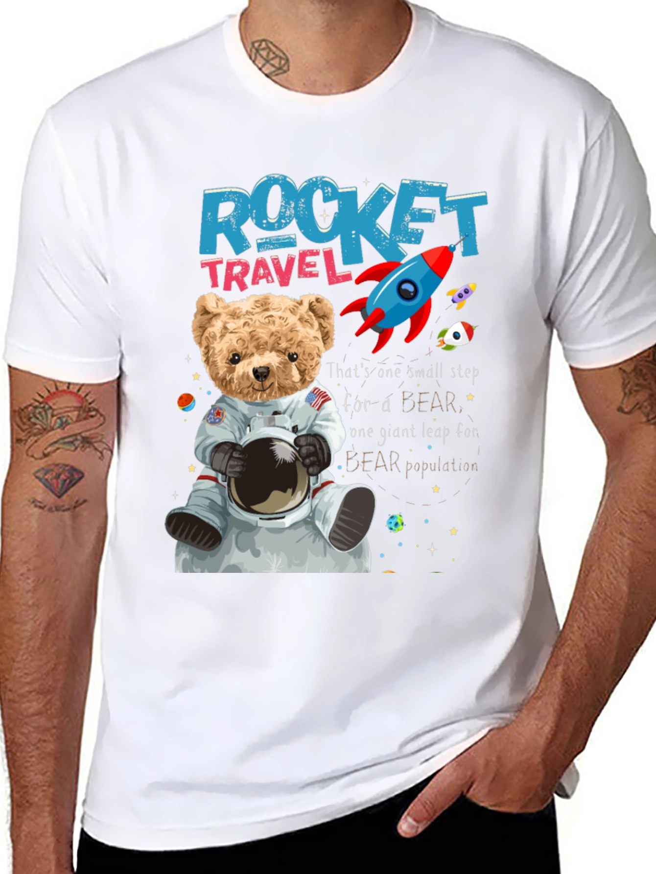Rocket Travel Bear Astronaut T-Shirt