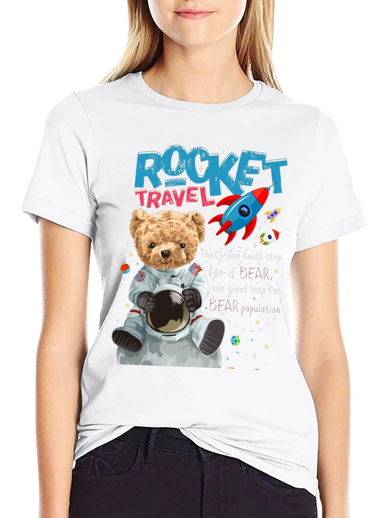 Rocket Travel Bear Astronaut T-Shirt