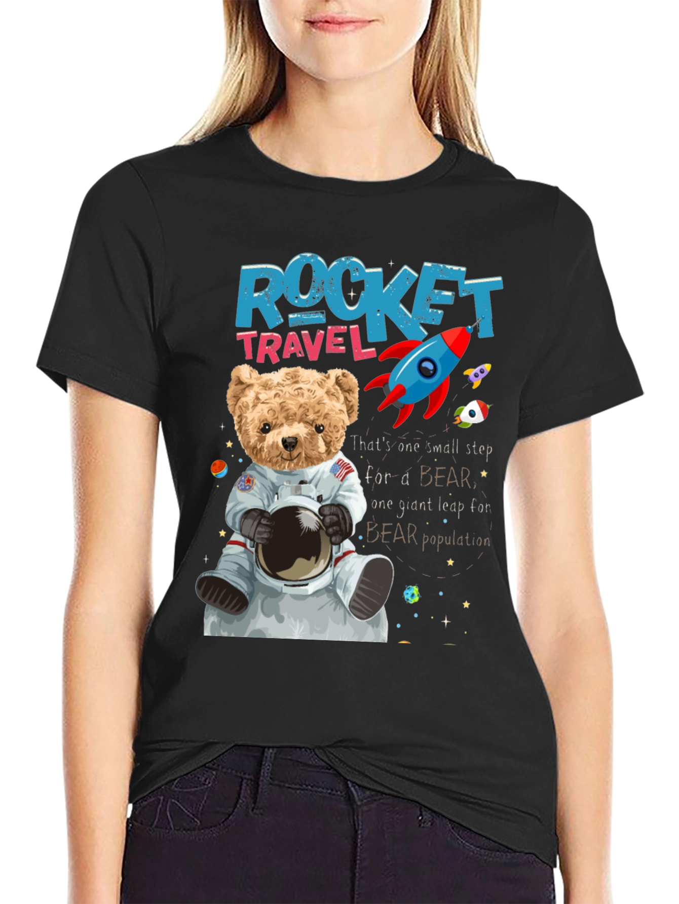 Rocket Travel Bear Astronaut T-Shirt