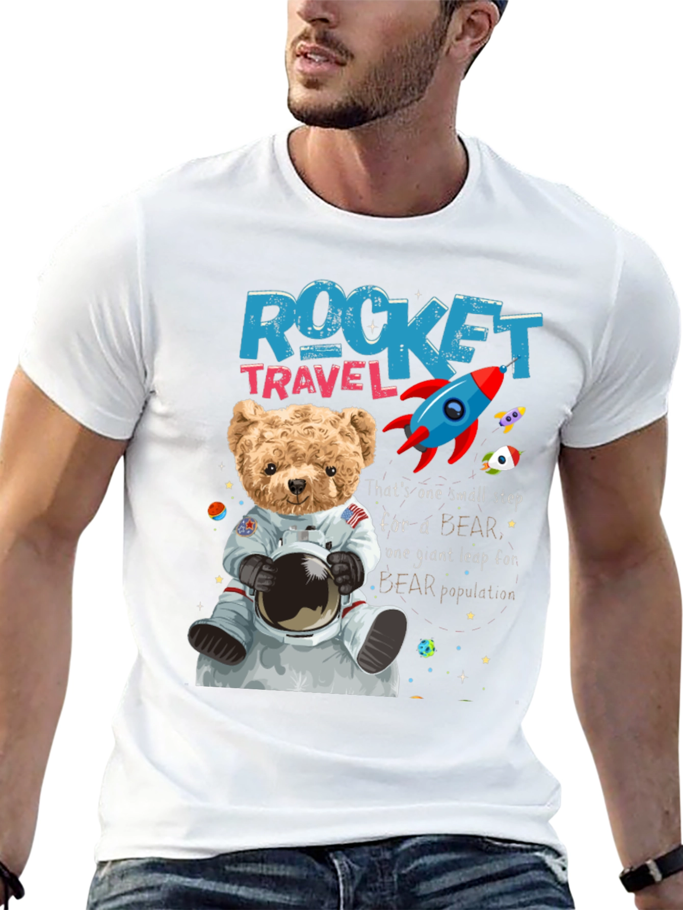 Rocket Travel Bear Astronaut T-Shirt