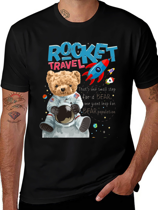 Rocket Travel Bear Astronaut T-Shirt