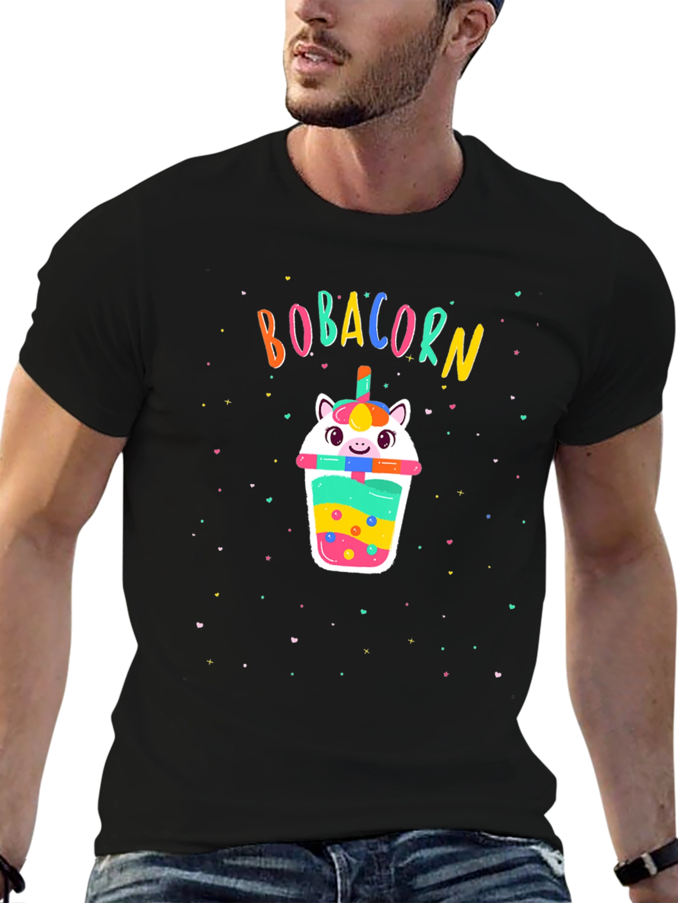 Bobacorn Black T-Shirt