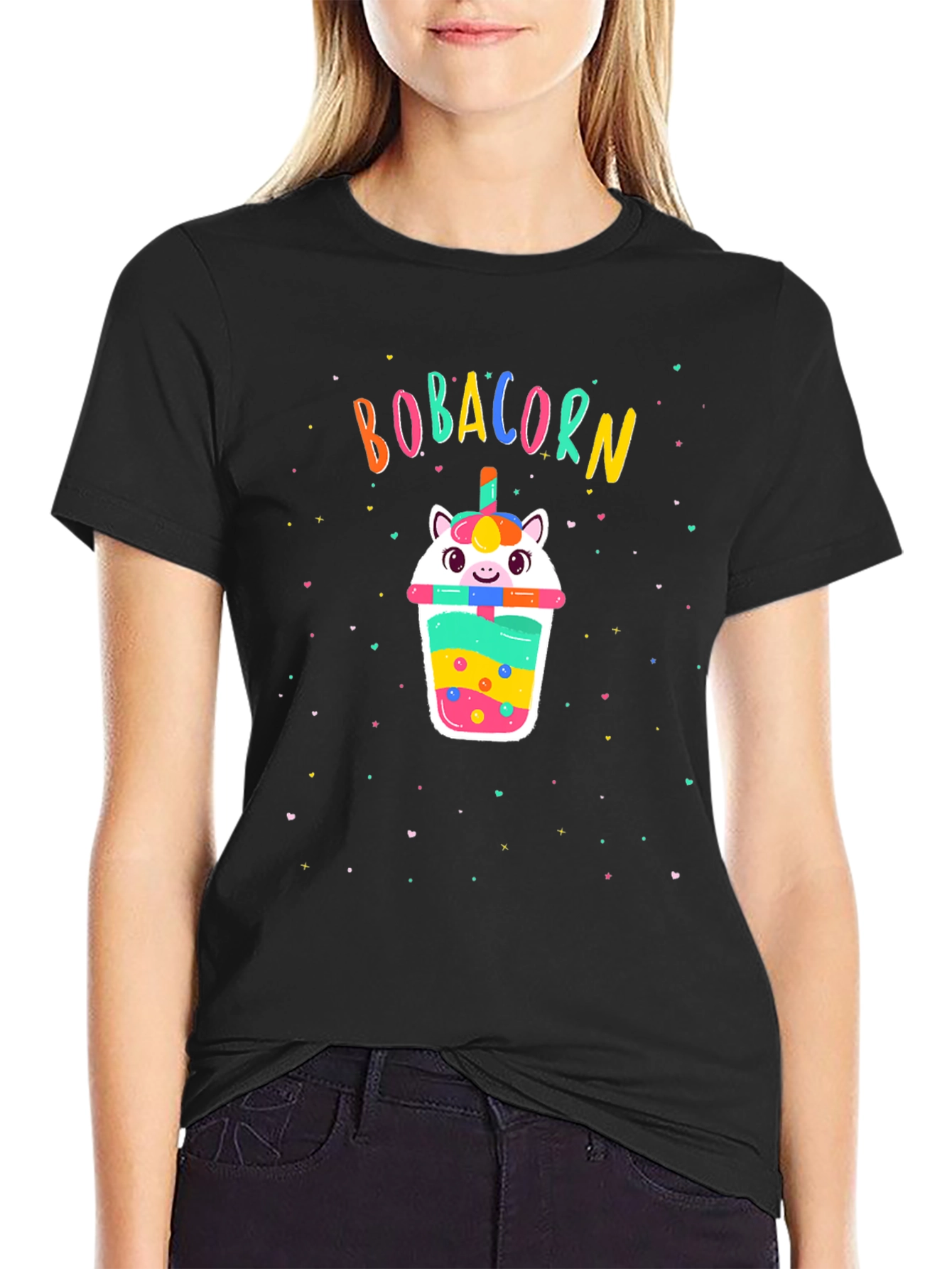 Bobacorn Black T-Shirt