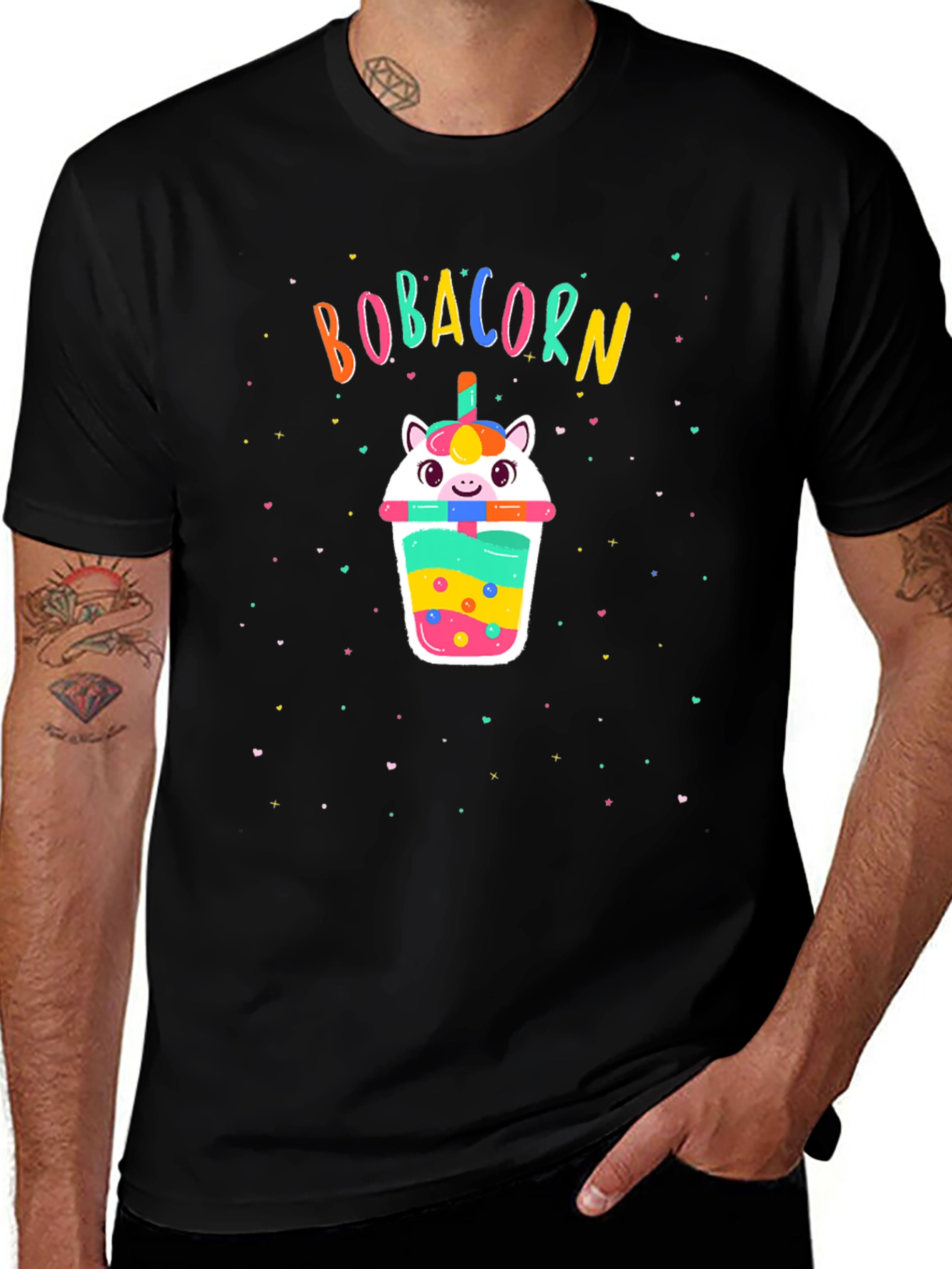 Bobacorn Black T-Shirt