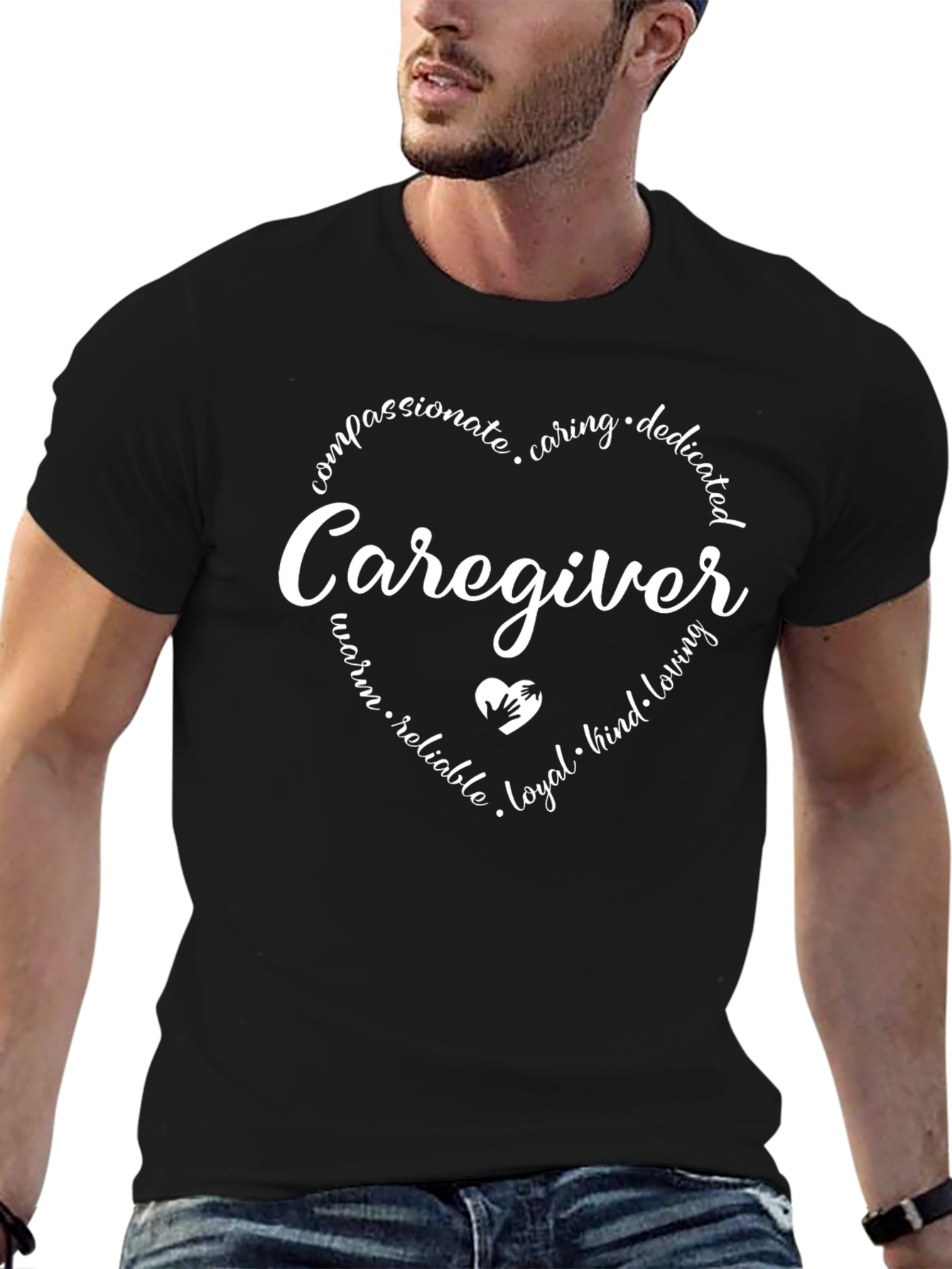 Caregiver Heart Graphic Tee - Compassionate & Caring