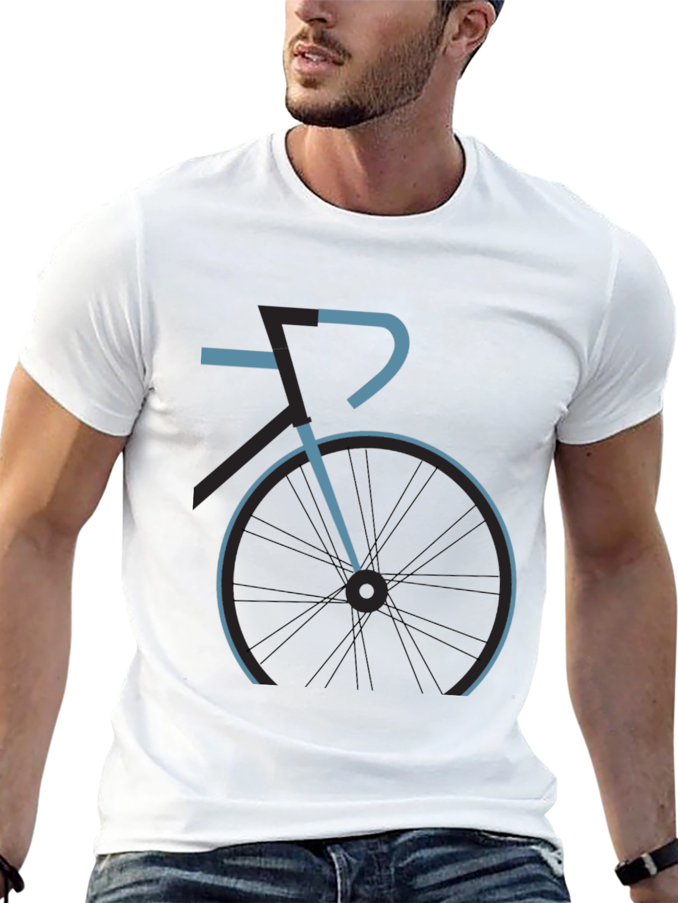 Mens Black Bike Graphic Tee