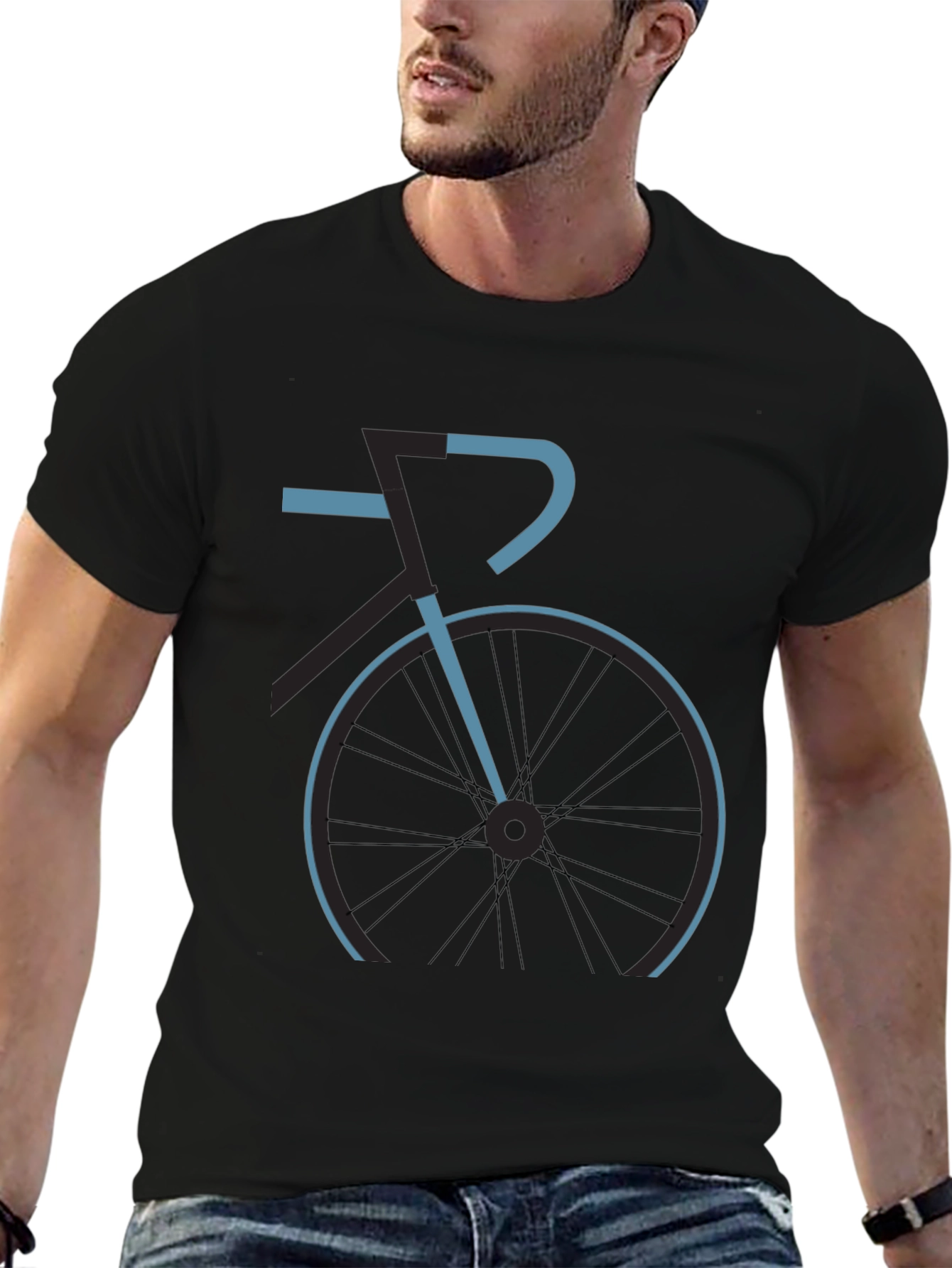 Mens Black Bike Graphic Tee