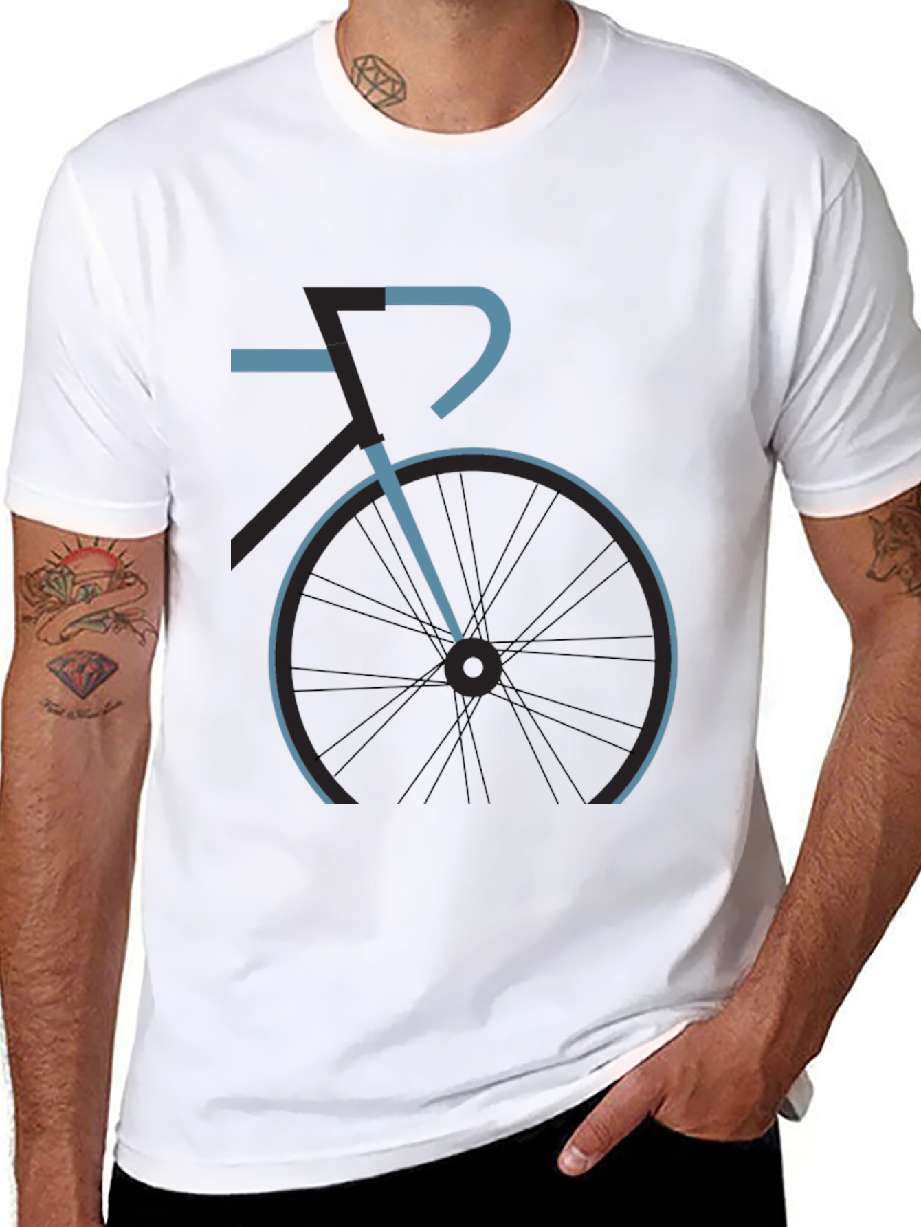 Mens Black Bike Graphic Tee