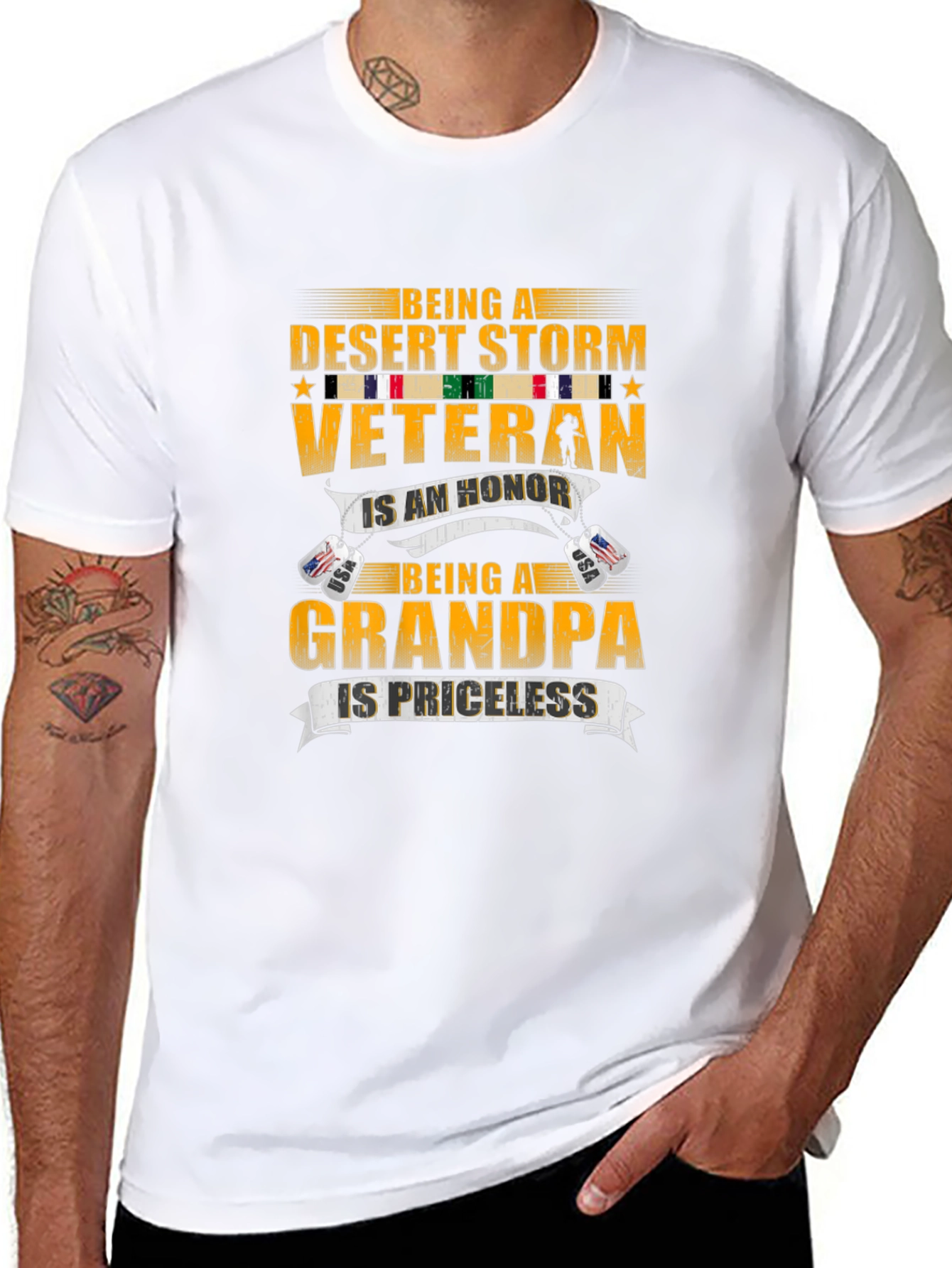 Desert Storm Veteran Grandpa Graphic T-Shirt