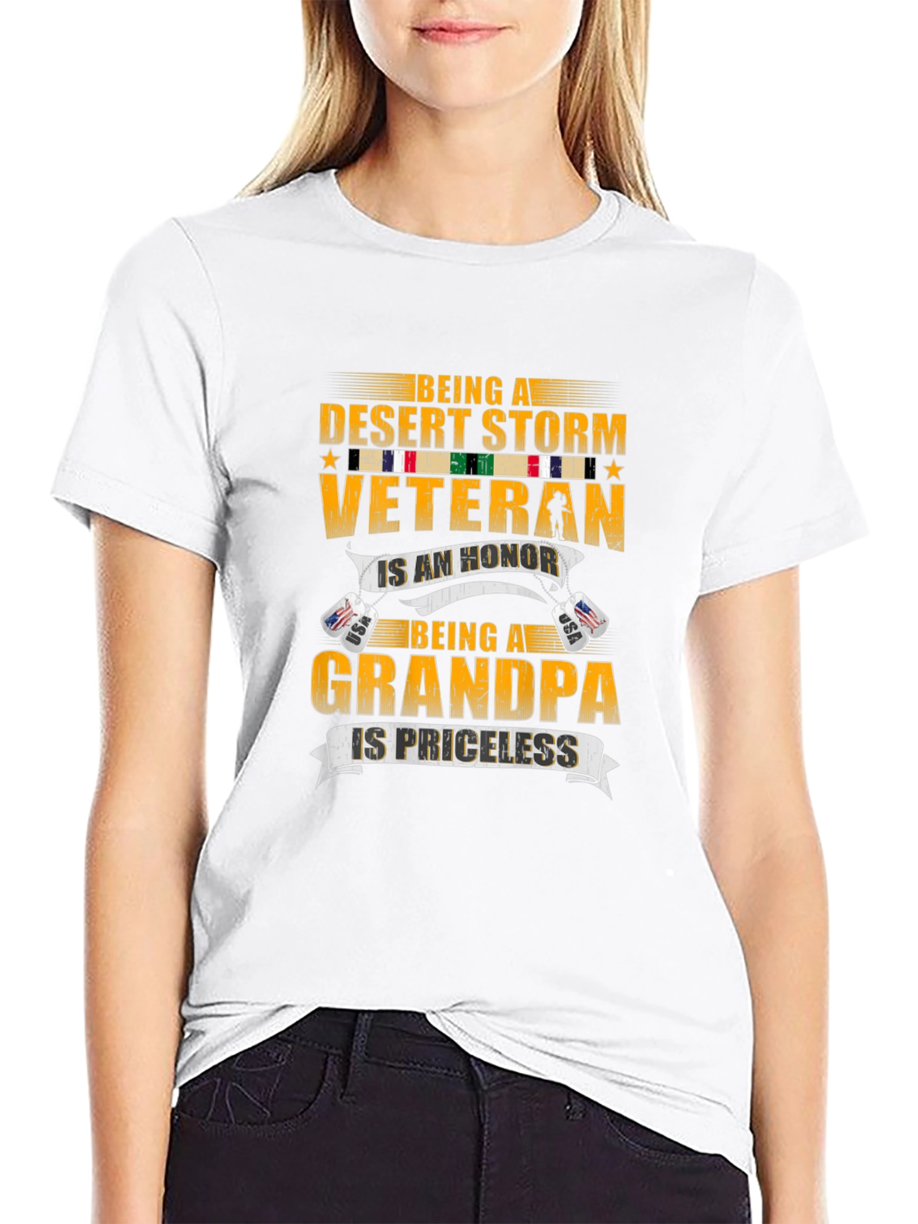 Desert Storm Veteran Grandpa Graphic T-Shirt
