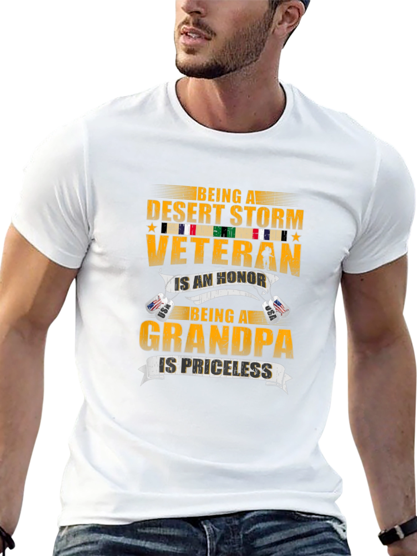 Desert Storm Veteran Grandpa Graphic T-Shirt
