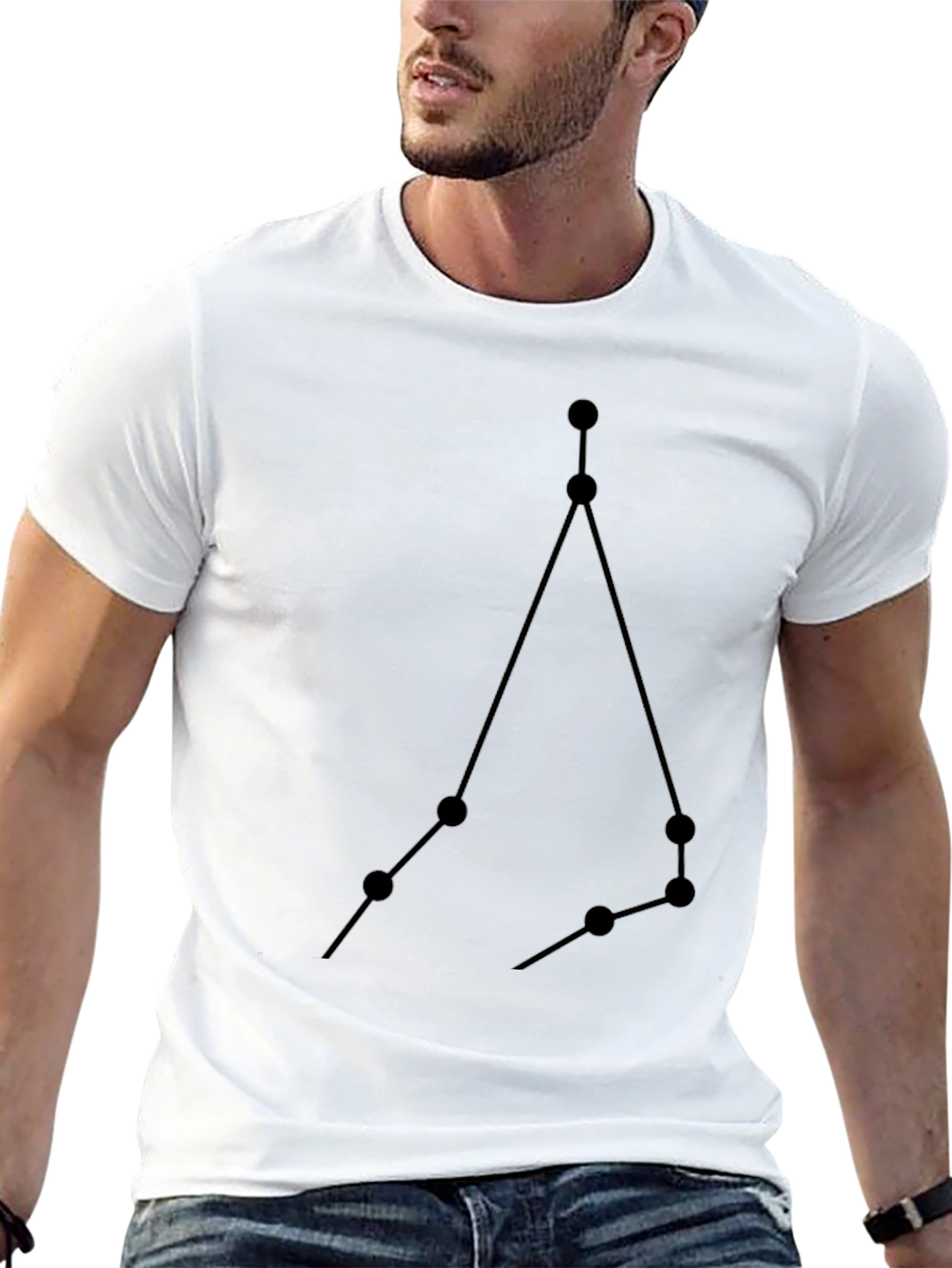 Aries Constellation Graphic Tee - Zodiac Black T-Shirt