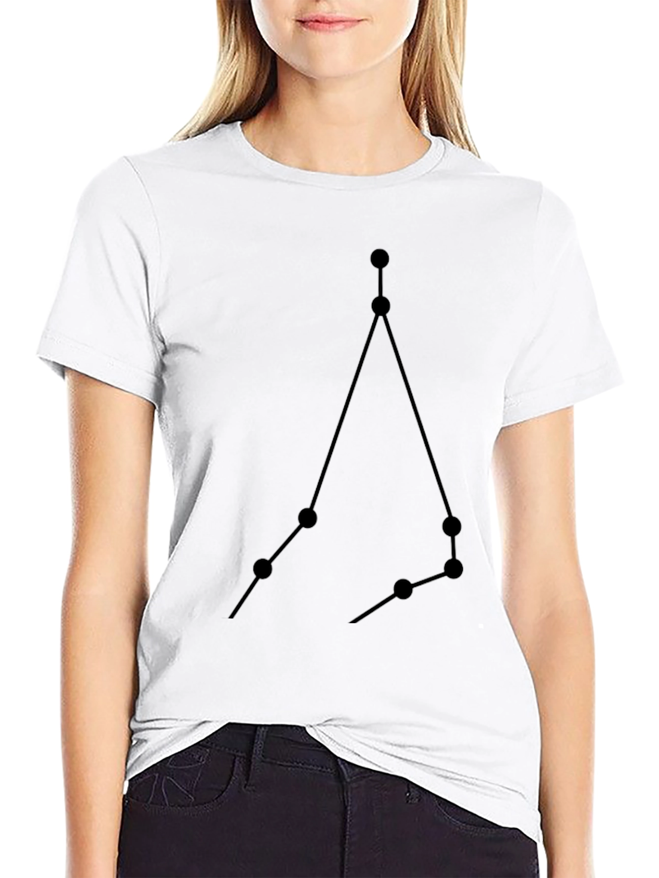 Aries Constellation Graphic Tee - Zodiac Black T-Shirt