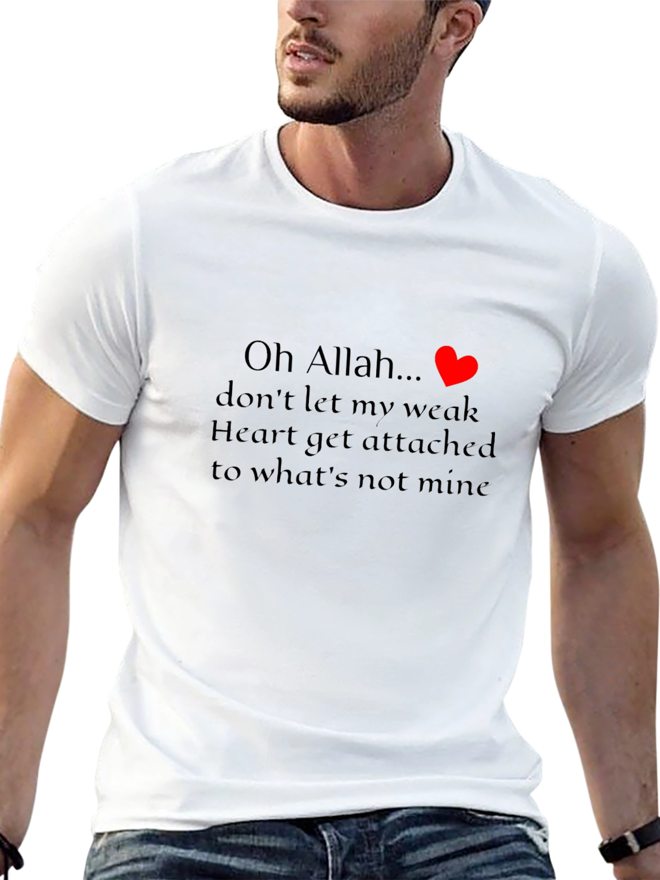 Heartfelt Black T-Shirt: Oh Allah...