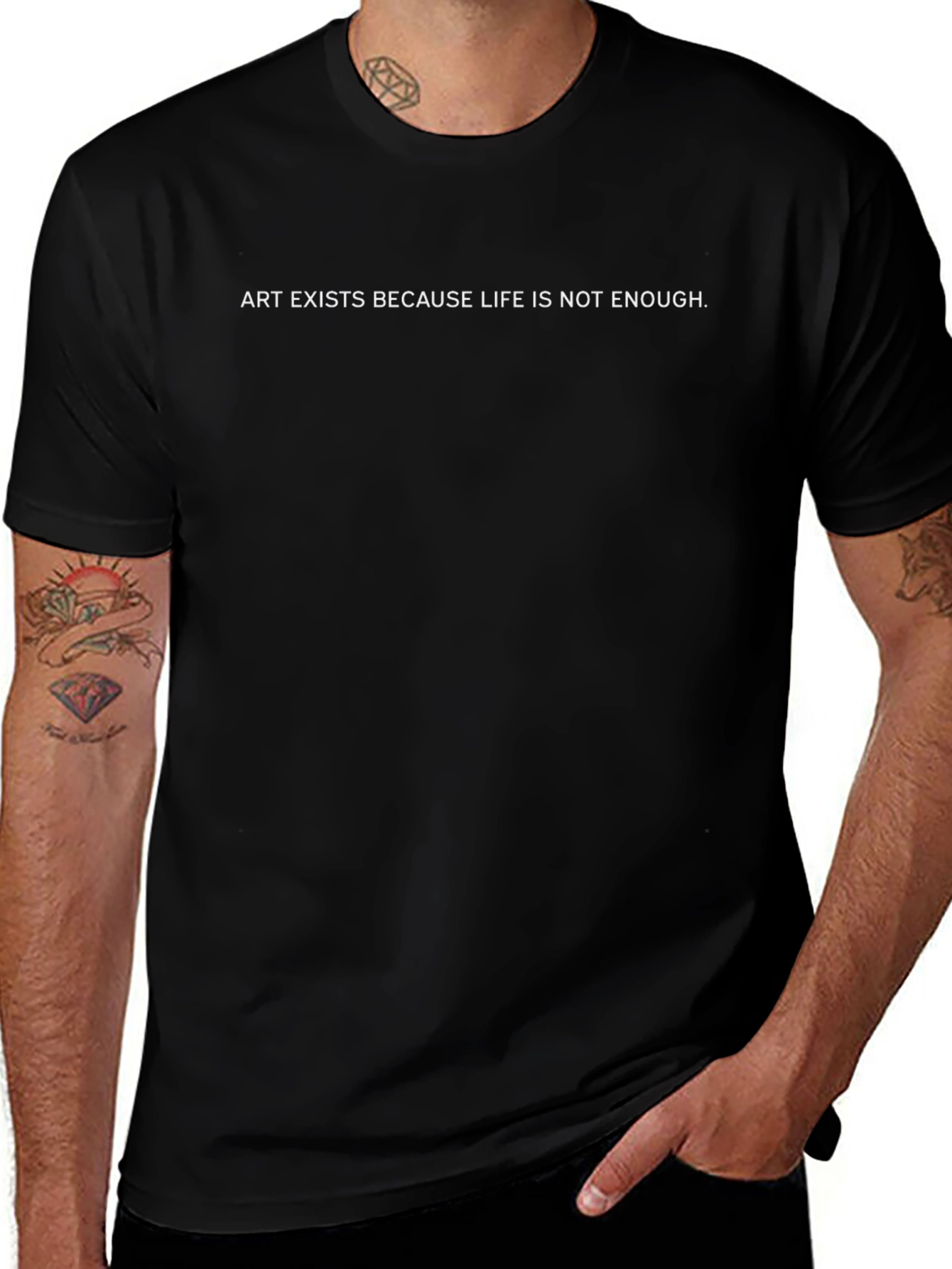 Art Exists Graphic Tee - Premium Black T-Shirt
