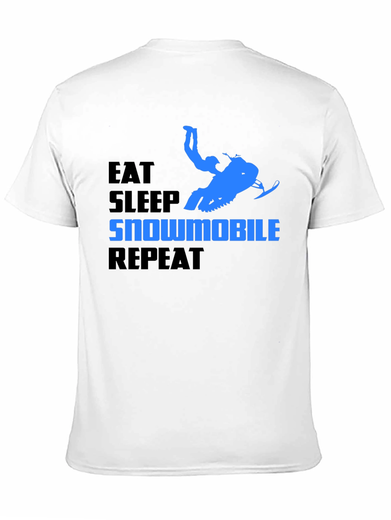 Eat Sleep Snowmobile Repeat Black T-Shirt