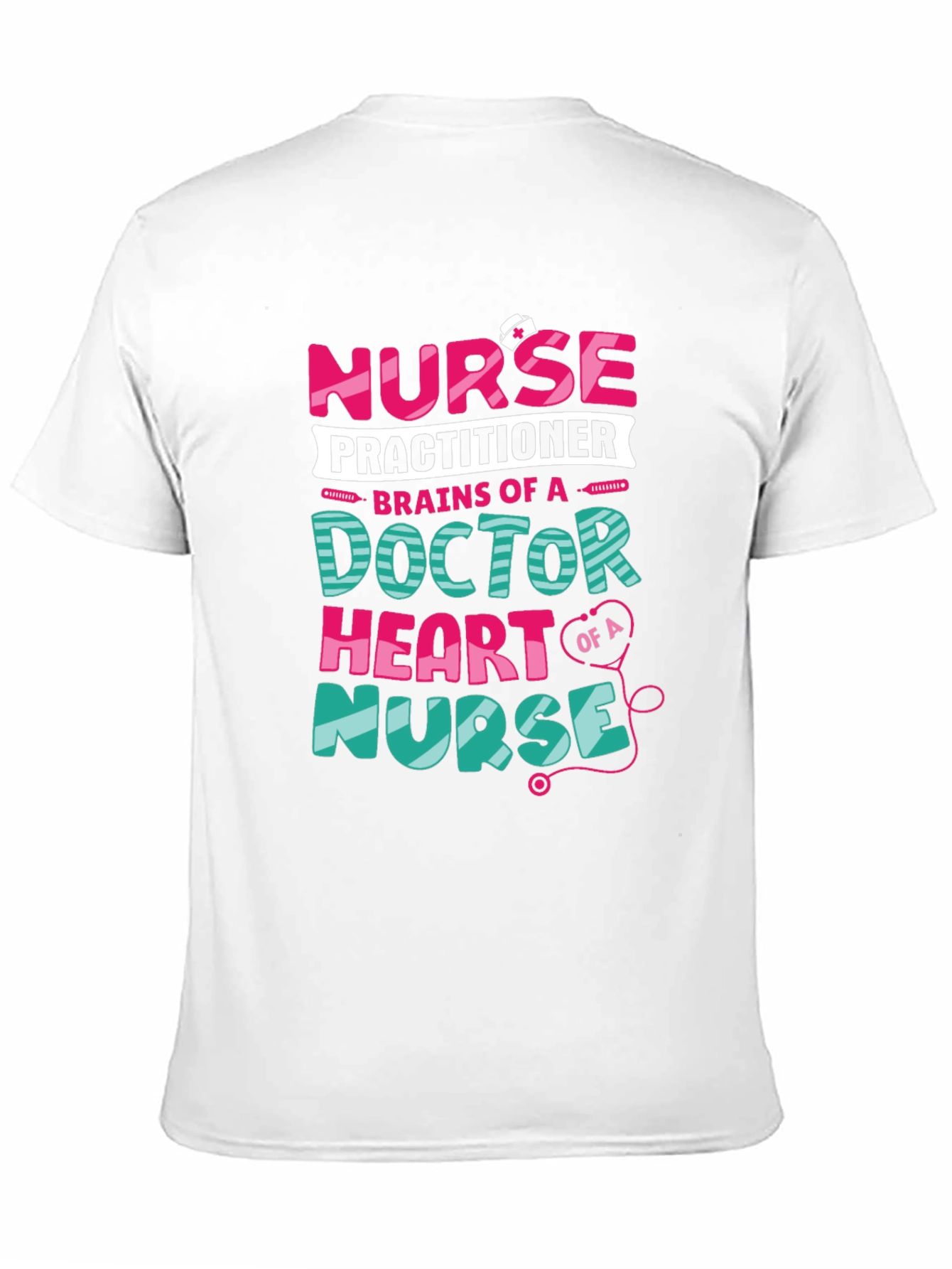 Nurse Practitioner Graphic Tee - Brains Heart Nurse