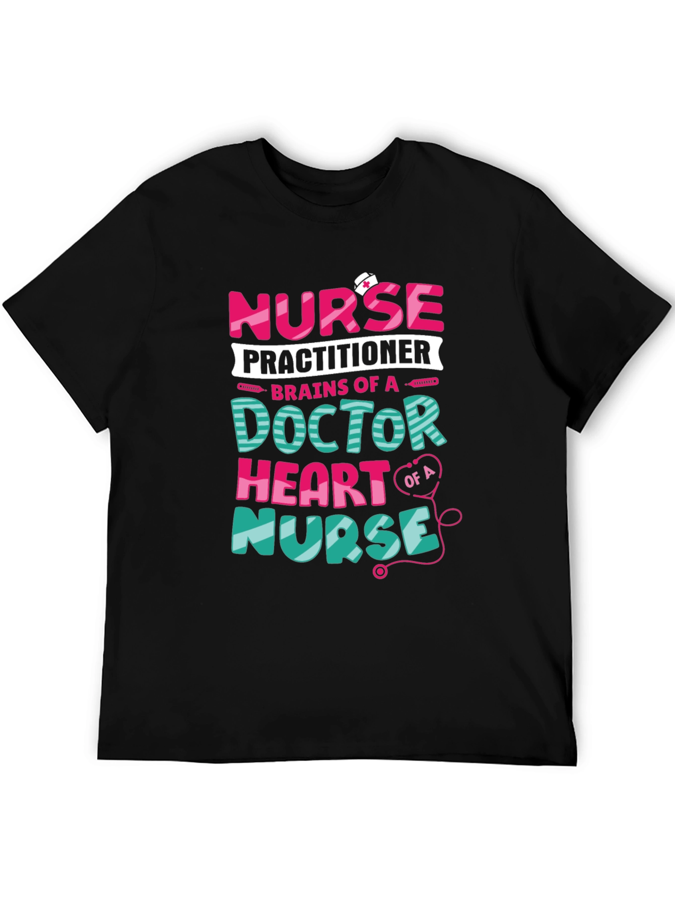 Nurse Practitioner Graphic Tee - Brains Heart Nurse