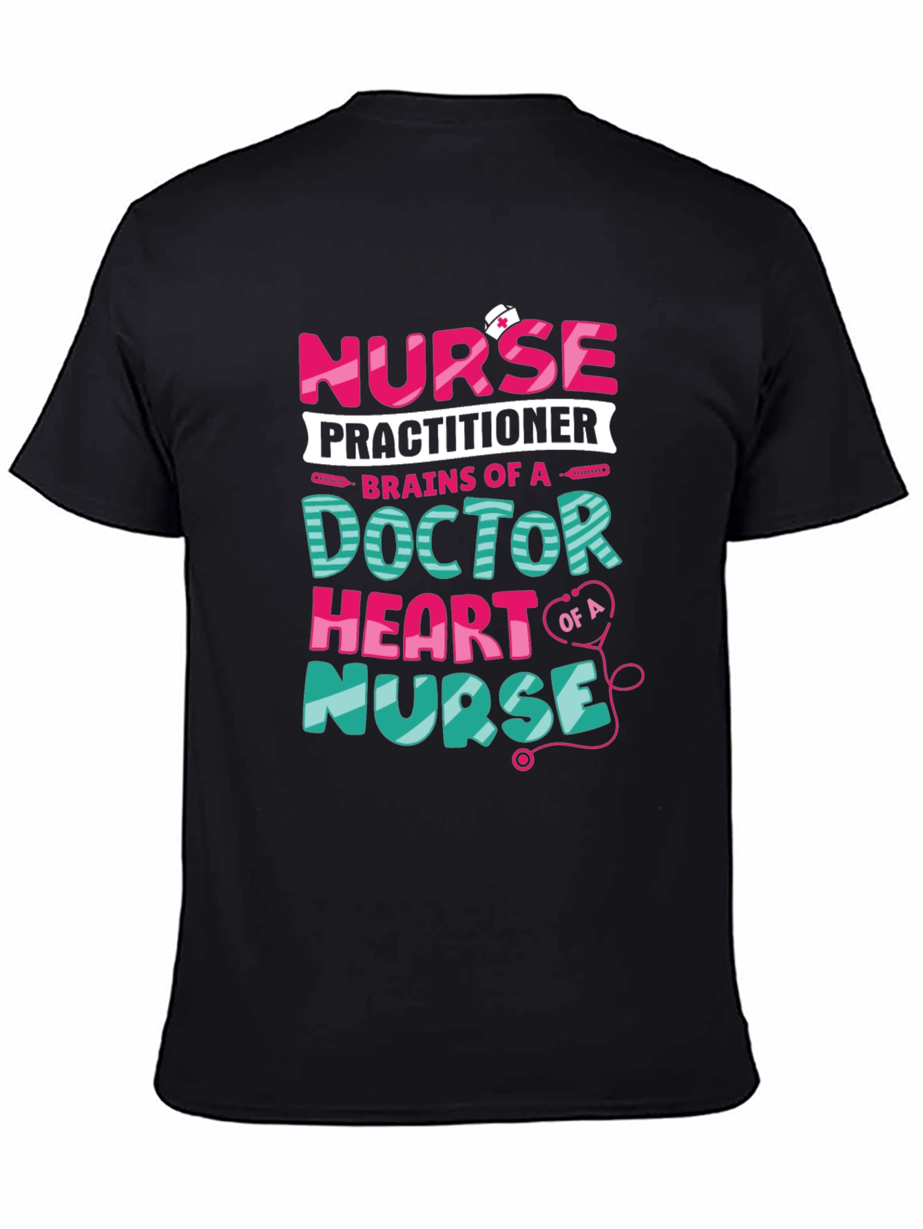 Nurse Practitioner Graphic Tee - Brains Heart Nurse