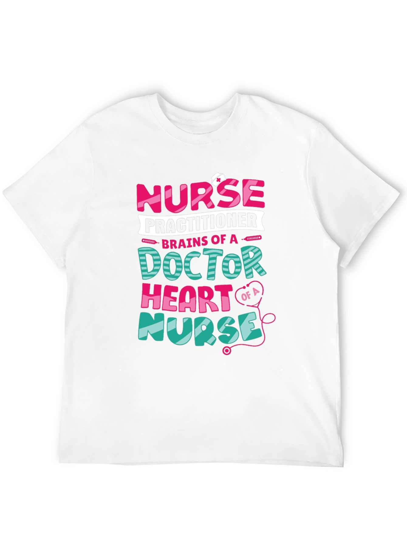 Nurse Practitioner Graphic Tee - Brains Heart Nurse