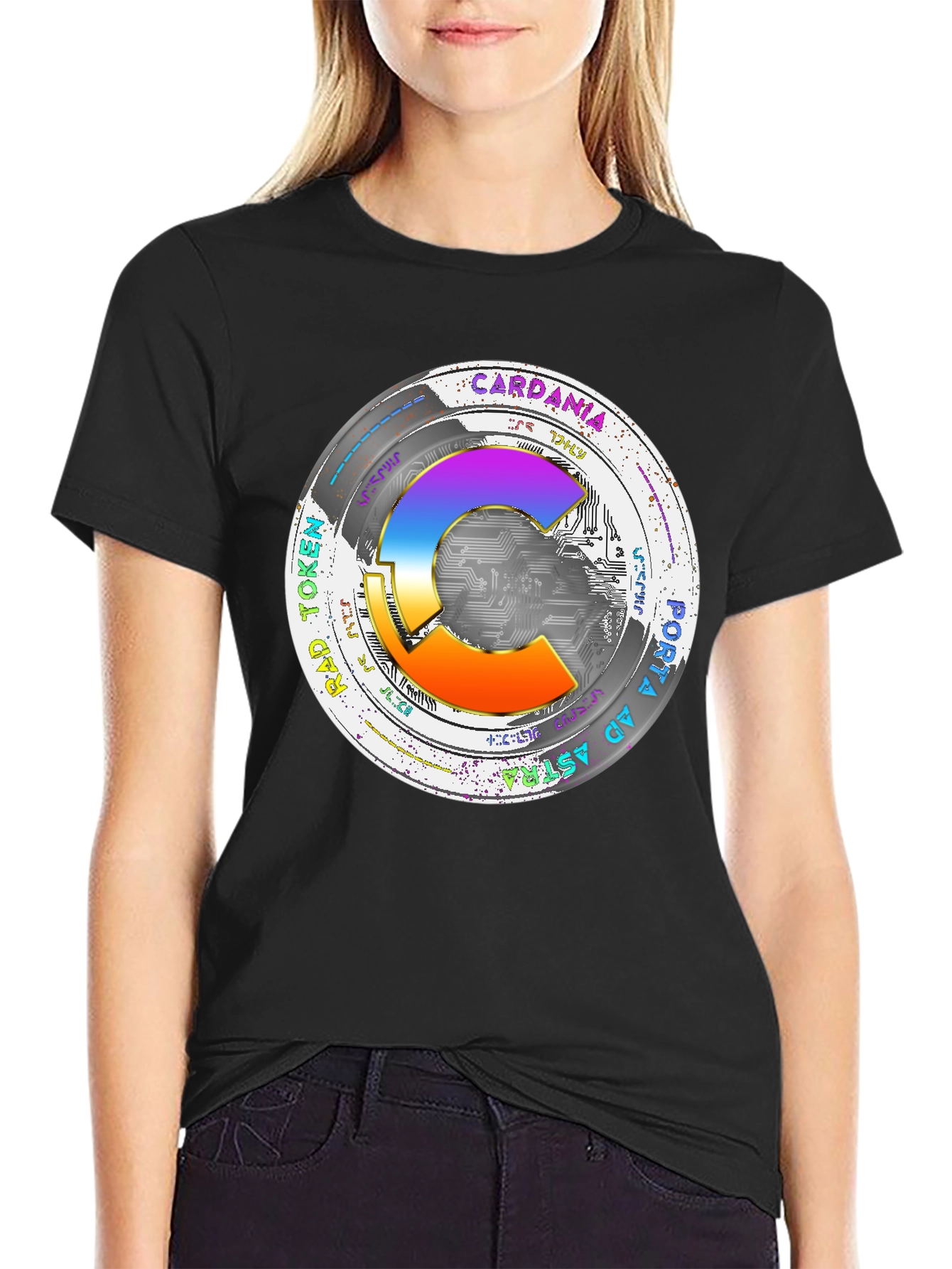 Cardania Token T-Shirt - Black Graphic Tee