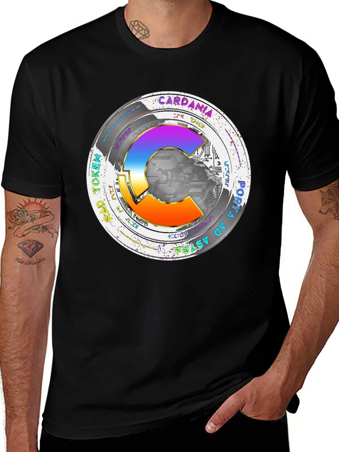 Cardania Token T-Shirt - Black Graphic Tee