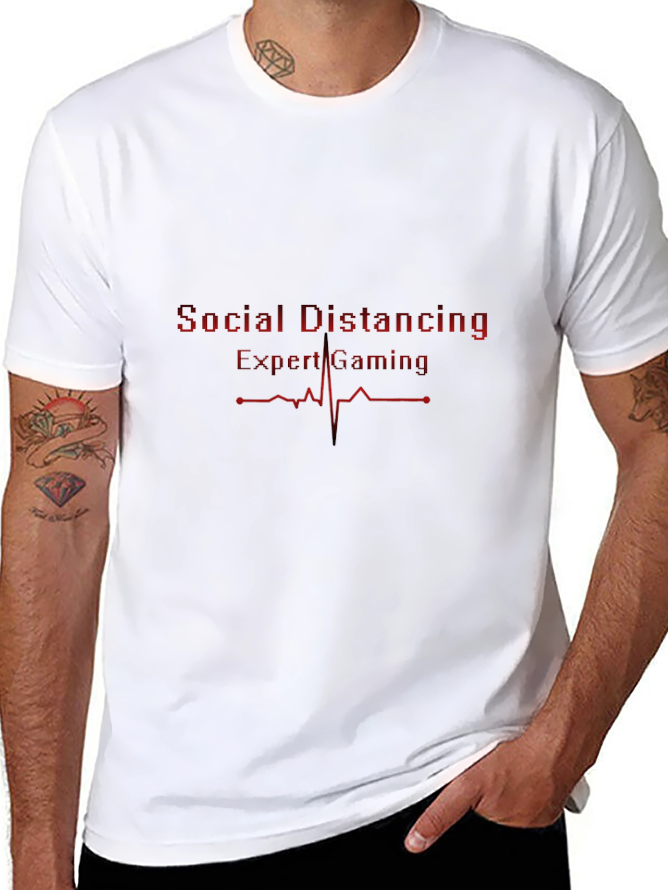 Social Distancing Expert Gaming T-Shirt - Black