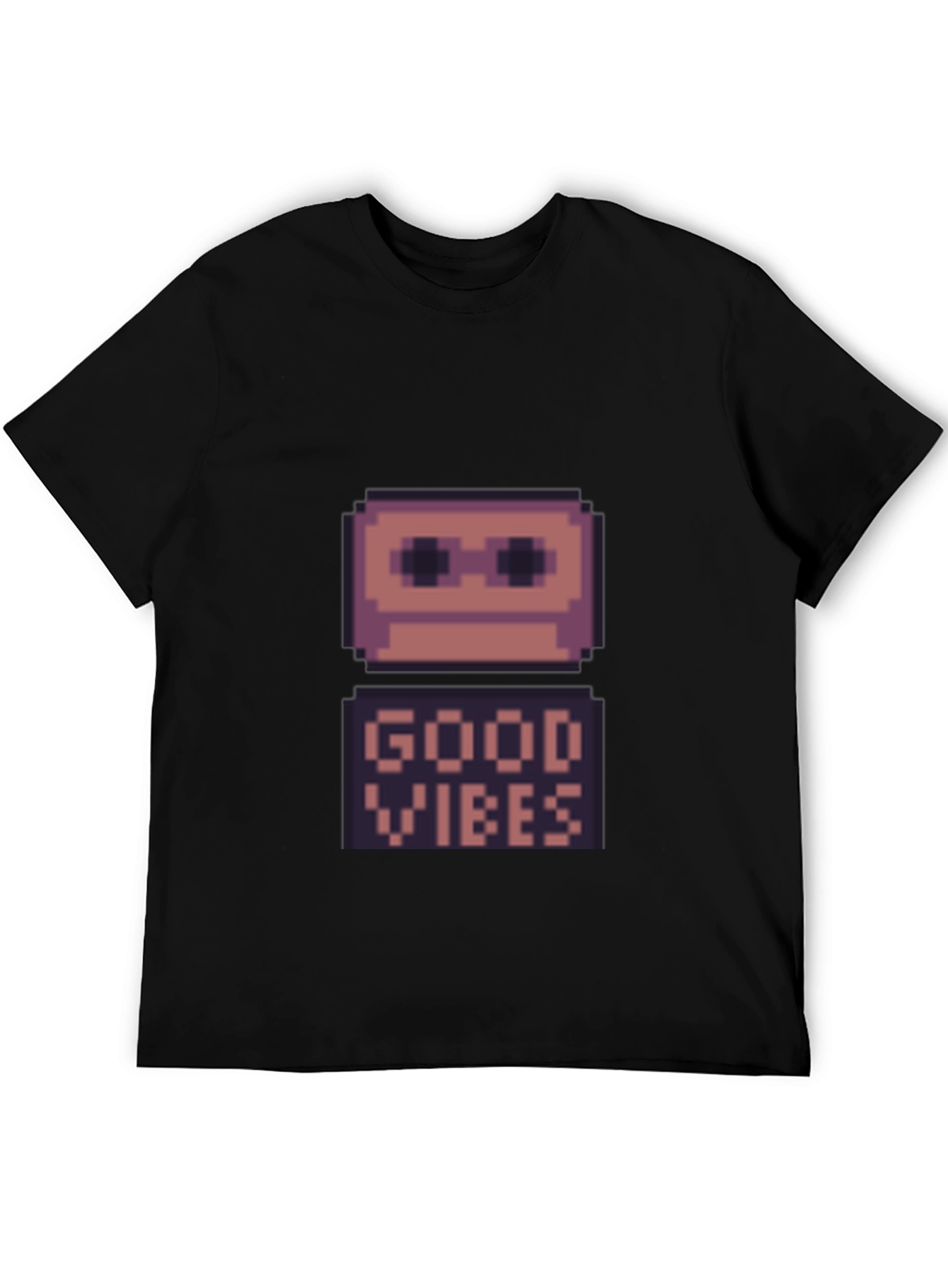 Retro Pixel Good Vibes T-Shirt - Black