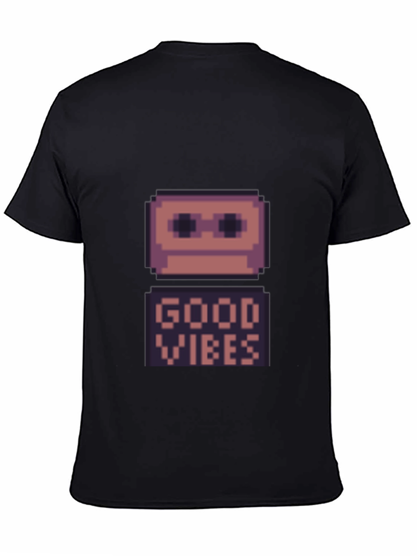 Retro Pixel Good Vibes T-Shirt - Black